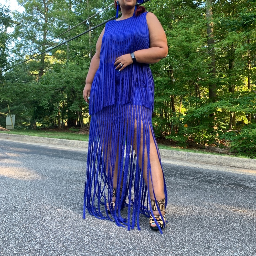 Fringe top and skirt designed by stylist JBolin